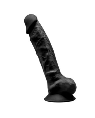7 inch Realistic Silicone Dual Density Dildo with Suction Cup and balls Black